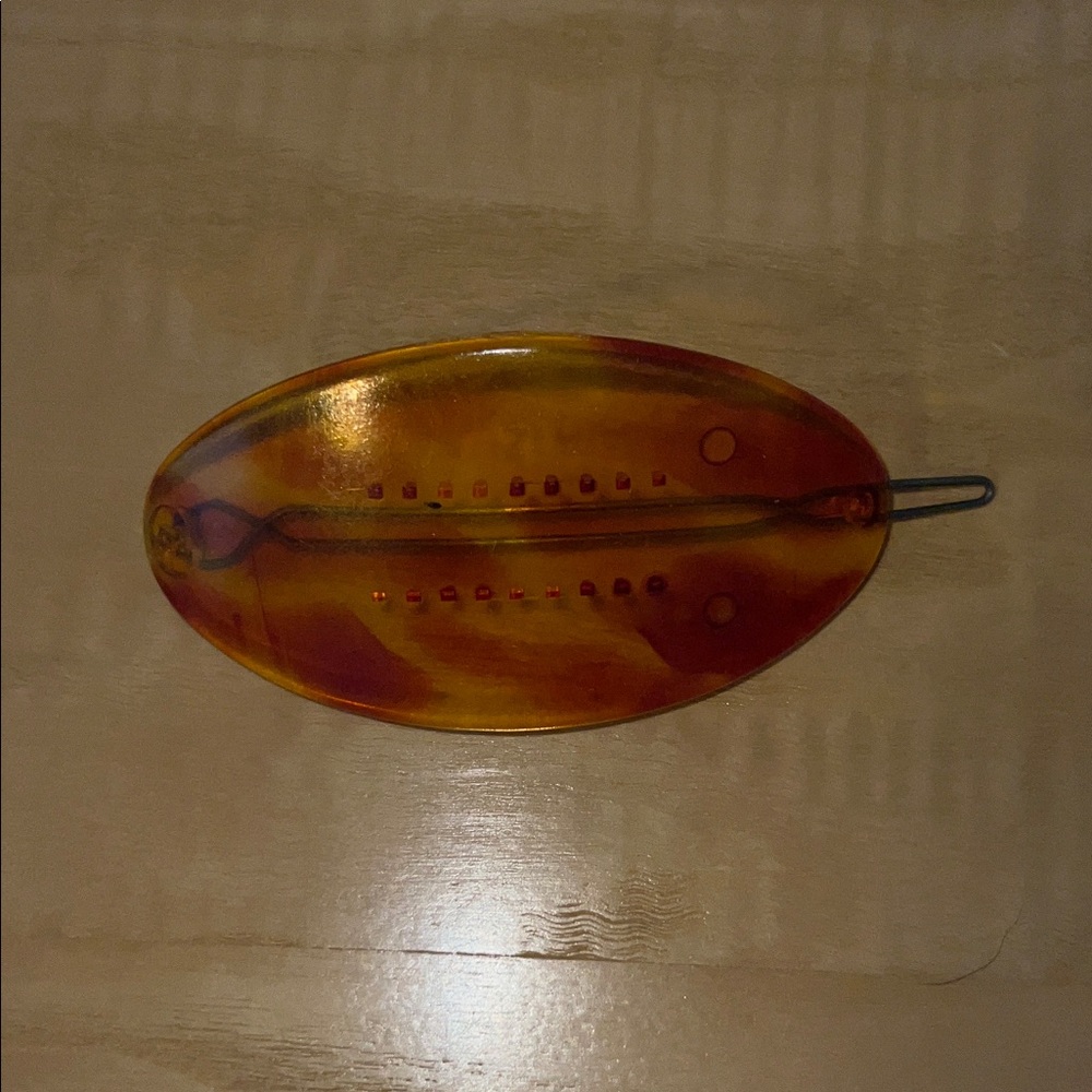 Vintage Amber Oval Hair Clip